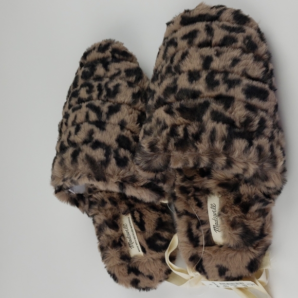Madewell NWT Quilted Scuff Slippers in Leopard Size 6 - Picture 2 of 8